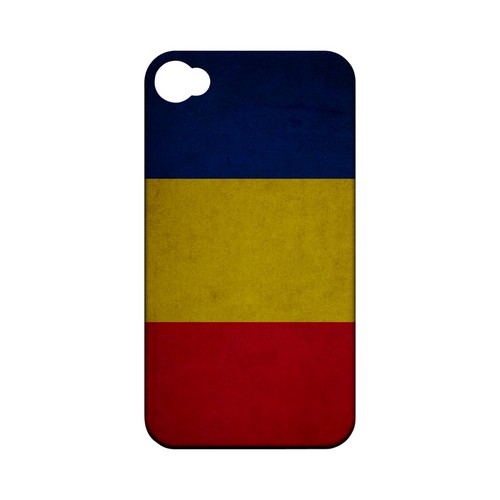 Grunge Romania Geeks Designer Line Flag Series Matte Hard Case for Apple iPhone 4/4S