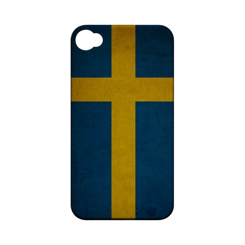 Grunge Sweden Geeks Designer Line Flag Series Matte Hard Case for Apple iPhone 4/4S