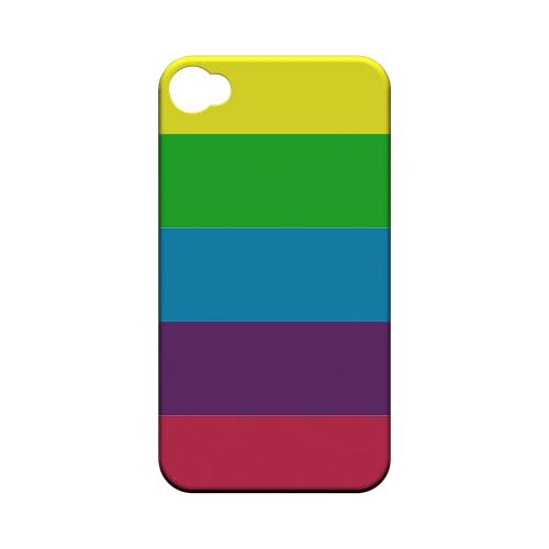 Rainbow Candy Stripes - Geeks Designer Line Stripe Series Matte Case for Apple iPhone 4/4S