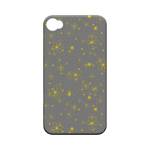 Yellow Daisies on Gray - Geeks Designer Line Floral Series Matte Case for Apple iPhone 4/4S