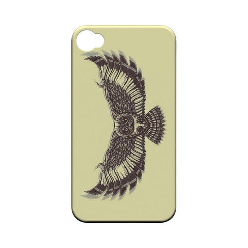 Flying Owl on Yellow - Geeks Designer Line Tattoo Series Matte Case for Apple iPhone 4/4S