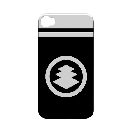 White Hishi Kamon w/ Stripe - Geeks Designer Line Tattoo Series Matte Case for Apple iPhone 4/4S