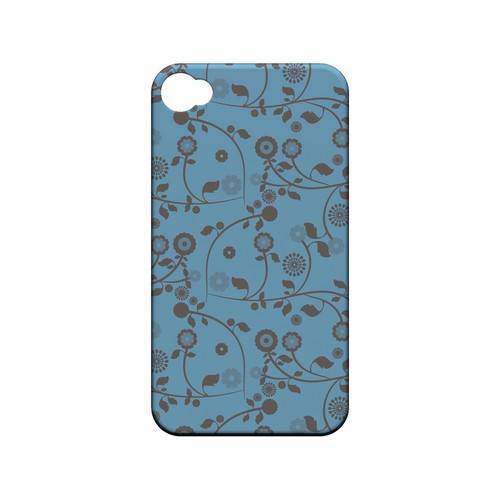 Floral 2 Dusk Blue - Geeks Designer Line Pantone Color Series Matte Case for Apple iPhone 4/4S
