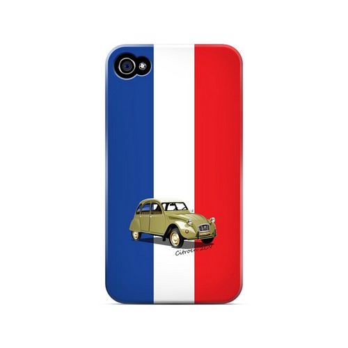 Citroen 2CV on Blue/ White/ Red - Geeks Designer Line Auto Series Matte Case for Apple iPhone 4/4S