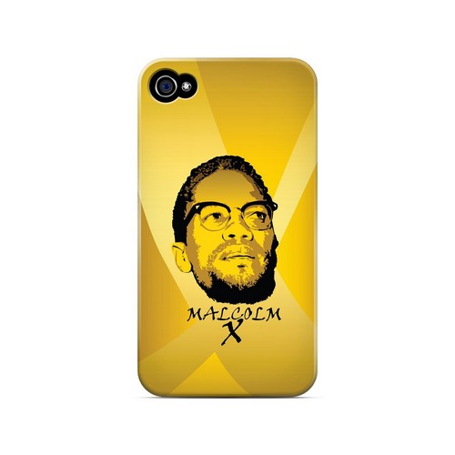 Malcolm X in the Middle on Yellow - Geeks Designer Line Revolutionary Series Matte Case for Apple iPhone 4/4S