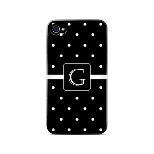 G on Classic Mini Polka Dots - Geeks Designer Line Monogram Series Matte Case for Apple iPhone 4/4S