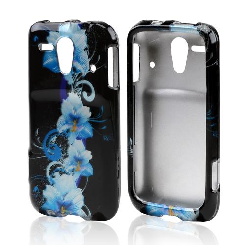 Blue Flowers on Black Hard Case for Kyocera Hydro Edge