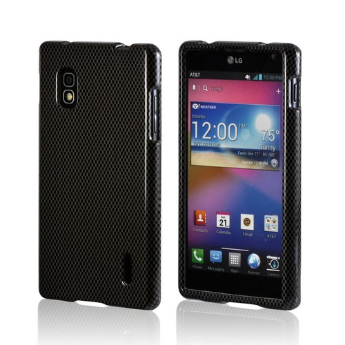 Black/ Gray Carbon Fiber Design Hard Case for LG Optimus G (AT&T)
