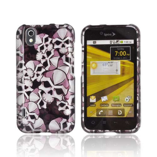 LG Marquee LS855 Hard Case Cover - Skulls on Black