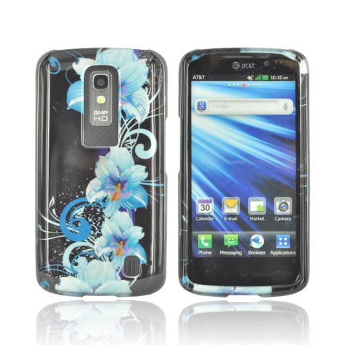 LG Nitro Hard Case - Blue Flowers on Black