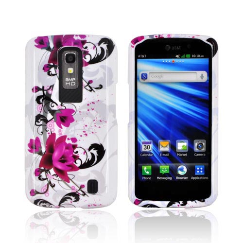 LG Nitro HD Hard Case - Pink Flowers on White