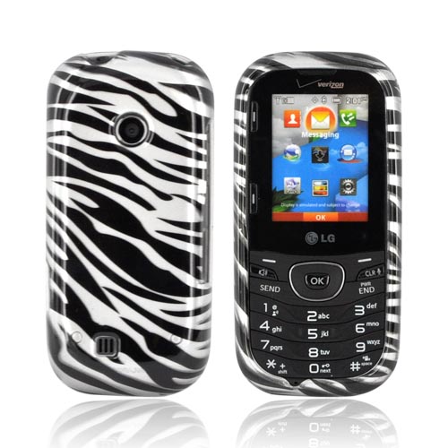 LG Cosmos 2 UN251 Hard Case - Silver/ Black Zebra