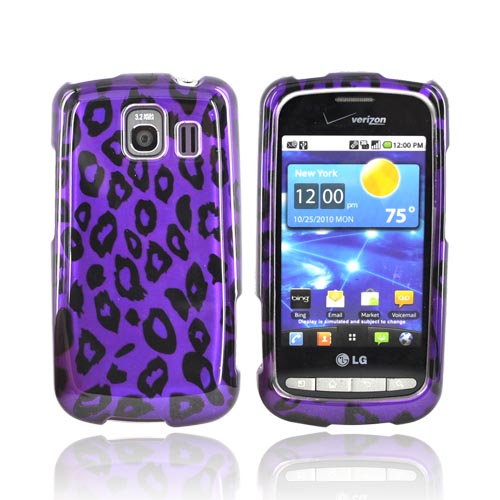 LG Vortex Hard Case - Purple/Black Leopard