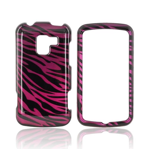 LG Enlighten VS700 Hard Case - Purple/ Black Zebra