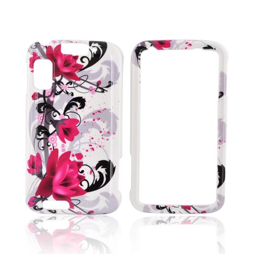 Motorola Atrix 4G Hard Case - Pink Flowers on White