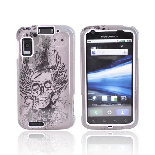 Motorola Atrix 4G Hard Case - Skull Vintage on Gray