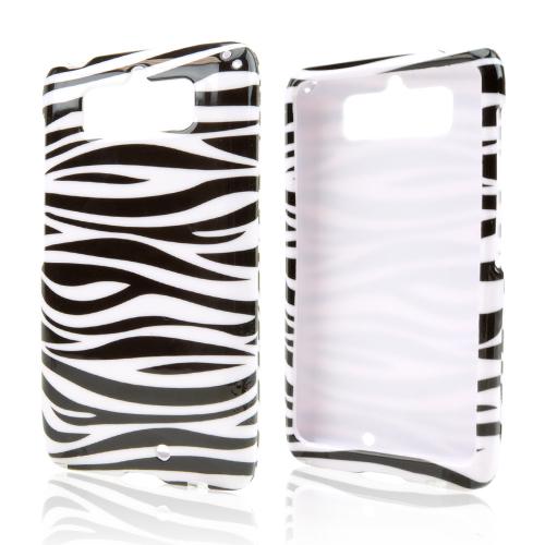 Black Zebra on White Hard Case for Motorola Droid Mini