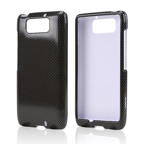 Dark Gray/ Black Carbon Fiber Design Hard Case for Motorola Droid Ultra/ Droid MAXX