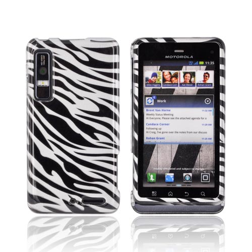Motorola Droid 3 Hard Case - Black/ Silver Zebra