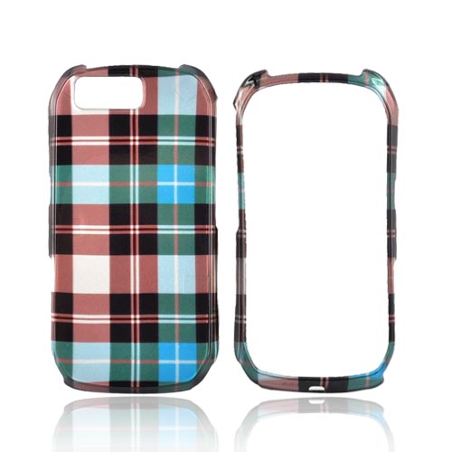 Motorola I1 Hard Case - Plaid Pattern of Blue, Brown, and Green