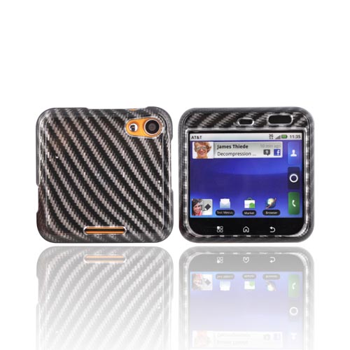 Motorola Flip Out MB511 Hard Case - Carbon Fiber Design