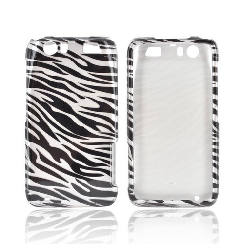 Motorola Atrix HD Hard Case - Silver/ Black Zebra