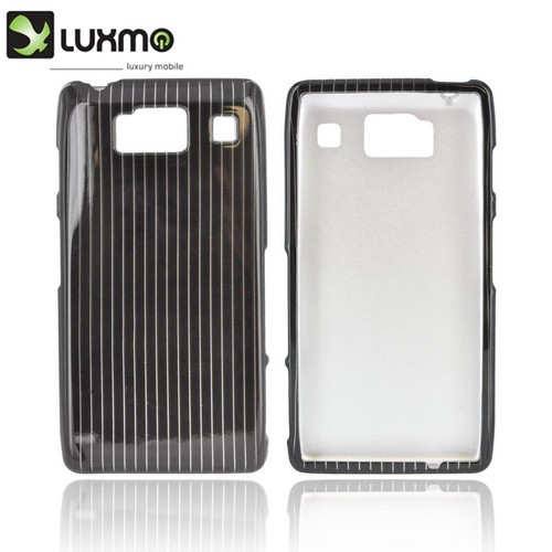 Motorola Droid RAZR HD Hard Case - Silver Lines on Black