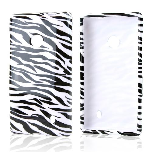Black Zebra on Silver Hard Case for Nokia Lumia 521