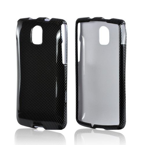 Black/ Gray Carbon Fiber Design Hard Case for Pantech Discover