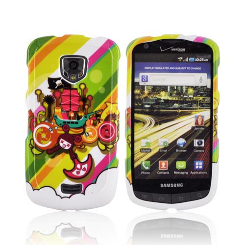 Samsung Droid Charge Hard Case - Colorful Pirate Bay on White