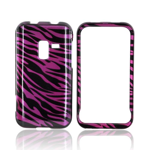 Samsung Conquer 4G Hard Case - Purple/ Black Zebra