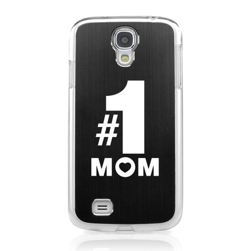 No. 1 Mom - Geeks Designer Line Laser Series Black Aluminum on Clear Case for Samsung Galaxy S4 No. 1 Mom - Geeks Designer Line Laser Series Black Aluminum on Clear Case for Samsung Galaxy S4