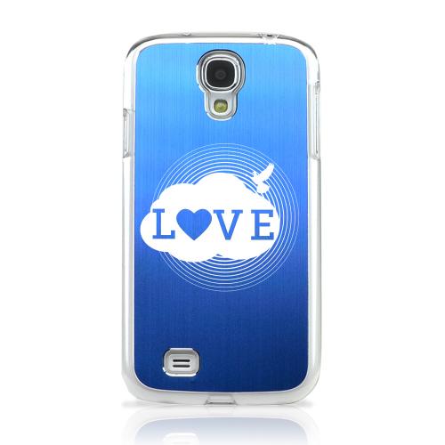 Love Cloud - Geeks Designer Line Laser Series Blue Aluminum on Clear Case for Samsung Galaxy S4 Love Cloud - Geeks Designer Line Laser Series Blue Aluminum on Clear Case for Samsung Galaxy S4