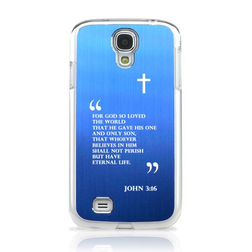John 3:16 - Geeks Designer Line Laser Series Blue Aluminum on Clear Case for Samsung Galaxy S4 John 3:16 - Geeks Designer Line Laser Series Blue Aluminum on Clear Case for Samsung Galaxy S4