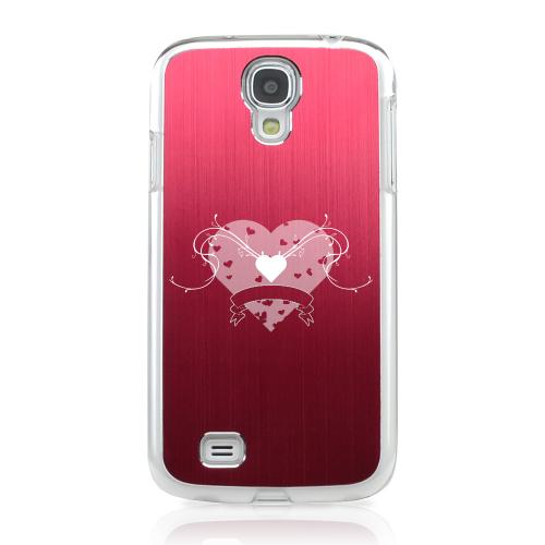 Heart Swirls - Geeks Designer Line Laser Series Red Aluminum on Clear Case for Samsung Galaxy S4 Heart Swirls - Geeks Designer Line Laser Series Red Aluminum on Clear Case for Samsung Galaxy S4