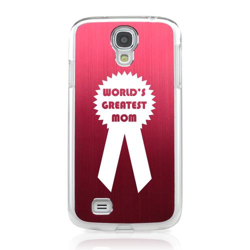 Greatest Mom - Geeks Designer Line Laser Series Red Aluminum on Clear Case for Samsung Galaxy S4 Greatest Mom - Geeks Designer Line Laser Series Red Aluminum on Clear Case for Samsung Galaxy S4