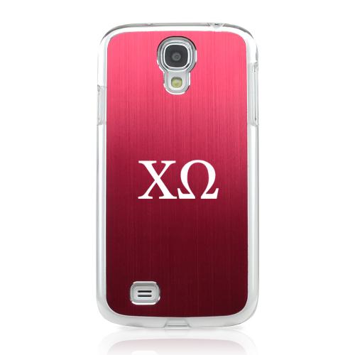 Chi Omega - Geeks Designer Line Laser Series Red Aluminum on Clear Case for Samsung Galaxy S4 Chi Omega - Geeks Designer Line Laser Series Red Aluminum on Clear Case for Samsung Galaxy S4