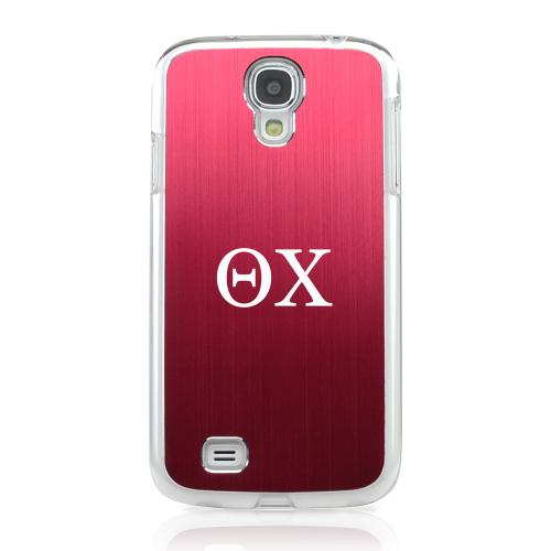 Theta Chi - Geeks Designer Line Laser Series Red Aluminum on Clear Case for Samsung Galaxy S4 Theta Chi - Geeks Designer Line Laser Series Red Aluminum on Clear Case for Samsung Galaxy S4