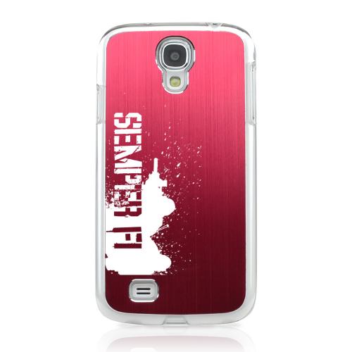 Marine - Geeks Designer Line Laser Series Red Aluminum on Clear Case for Samsung Galaxy S4 Marine - Geeks Designer Line Laser Series Red Aluminum on Clear Case for Samsung Galaxy S4