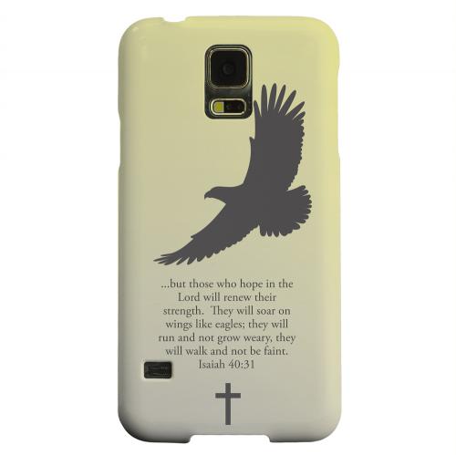 Geeks Designer Line (GDL) Samsung Galaxy S5 Matte Hard Back Cover - Isaiah 40:31 - Sunset Yellow