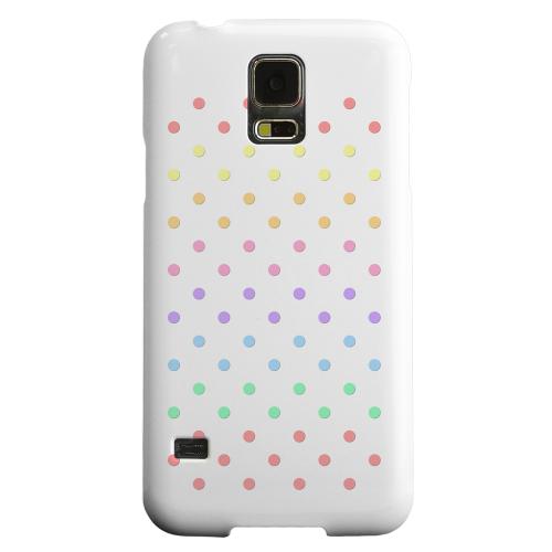 Geeks Designer Line (GDL) Samsung Galaxy S5 Matte Hard Back Cover - Rainbow Dots on White Geeks Designer Line (GDL) Samsung Galaxy S5 Matte Hard Back Cover - Rainbow Dots on White