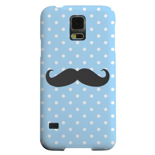 Geeks Designer Line (GDL) Samsung Galaxy S5 Matte Hard Back Cover - Stache on Sky Blue Geeks Designer Line (GDL) Samsung Galaxy S5 Matte Hard Back Cover - Stache on Sky Blue