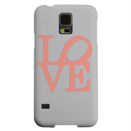 Geeks Designer Line (GDL) Samsung Galaxy S5 Matte Hard Back Cover - Pink Love on Gray Geeks Designer Line (GDL) Samsung Galaxy S5 Matte Hard Back Cover - Pink Love on Gray