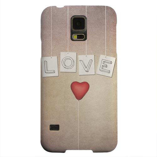 Geeks Designer Line (GDL) Samsung Galaxy S5 Matte Hard Back Cover - Love & Heart Balloon