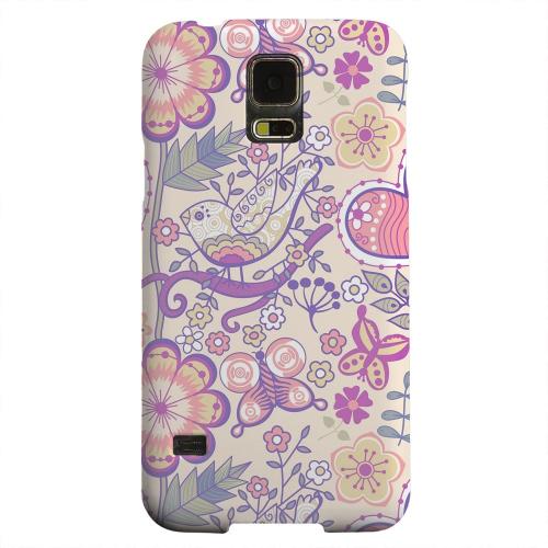 Geeks Designer Line (GDL) Samsung Galaxy S5 Matte Hard Back Cover - Birds, Hearts & Flowers