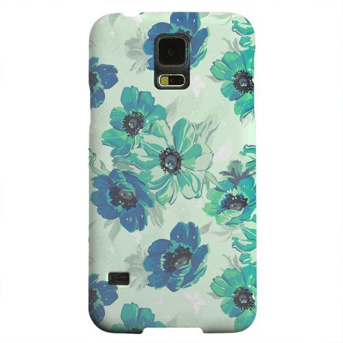 Geeks Designer Line (GDL) Samsung Galaxy S5 Matte Hard Back Cover - Blue/ Green Floral