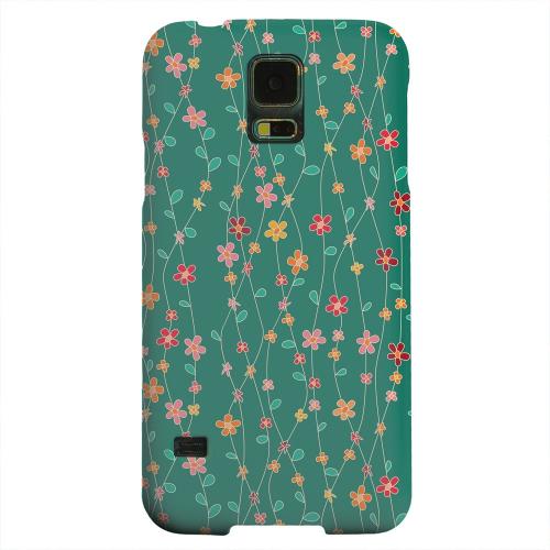 Geeks Designer Line (GDL) Samsung Galaxy S5 Matte Hard Back Cover - Flowers & Vines on Green Geeks Designer Line (GDL) Samsung Galaxy S5 Matte Hard Back Cover - Flowers & Vines on Green
