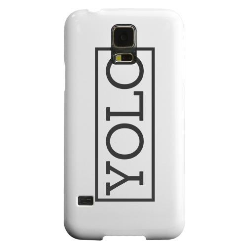 Geeks Designer Line (GDL) Samsung Galaxy S5 Matte Hard Back Cover - Black/ White YOLO