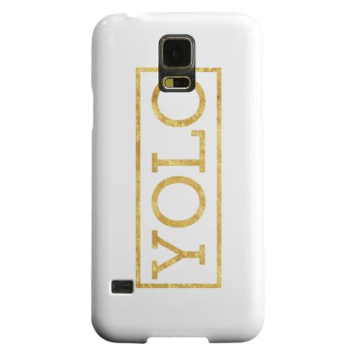 Geeks Designer Line (GDL) Samsung Galaxy S5 Matte Hard Back Cover - Gold YOLO