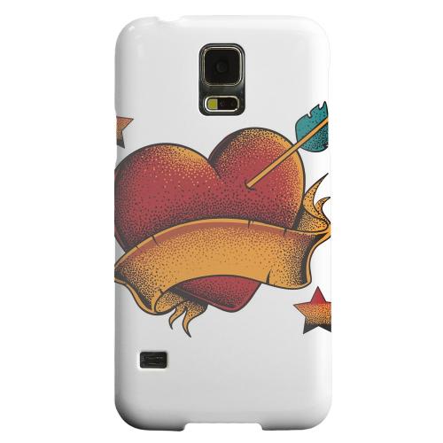 Geeks Designer Line (GDL) Samsung Galaxy S5 Matte Hard Back Cover - Arrow In The Heart on White Geeks Designer Line (GDL) Samsung Galaxy S5 Matte Hard Back Cover - Arrow In The Heart on White